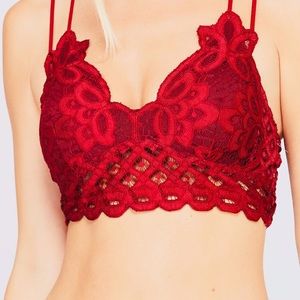 Valentine Red-y Double Strap Lace Bralette